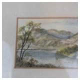 Framed Landscape Watercolor Painting