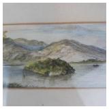Framed Landscape Watercolor Painting
