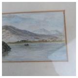 Framed Landscape Watercolor Painting