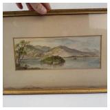 Framed Landscape Watercolor Painting