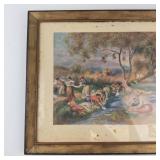 Pierre-Auguste Renoir the Washerwomen Framed Print 15 X 12.5 in