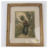 Framed Rural Print in Gold-Tone Frame