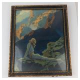 Vintage Maxfield Parrish Wild Geese Lithograph in Framed Display