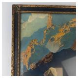 Vintage Maxfield Parrish Wild Geese Lithograph in Framed Display