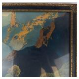 Vintage Maxfield Parrish Wild Geese Lithograph in Framed Display