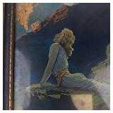 Vintage Maxfield Parrish Wild Geese Lithograph in Framed Display