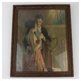 Vintage Framed Artwork of a Formal Couple