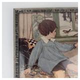 Anne Anderson a Robin at the Window Framed Print