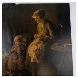 Bernard Pothast Her First Lesson Vintage Lithograph Print