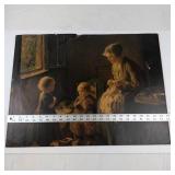 Bernard Pothast Her First Lesson Vintage Lithograph Print
