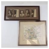 Woodedge Framed Map of France & Portrait Collage (Lot of 2)
