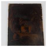 19th Century Oil Painting With Two Squirrels and a Bird