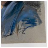 Original Signed Oil Pastel Portrait Drawing