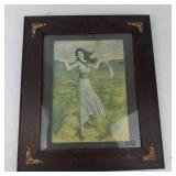 Framed Signed Art Print of Woman in Field