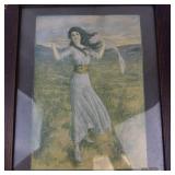 Framed Signed Art Print of Woman in Field