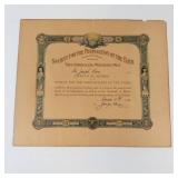 1913 Society for the Propagation of the Faith Certificate for Joseph Kren