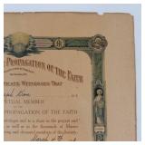 1913 Society for the Propagation of the Faith Certificate for Joseph Kren