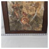 Vintage Large Framed Floral Print