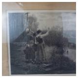 Daniel Ridgway Knight Hailing the Ferry Framed Print 25 X 20 Inches