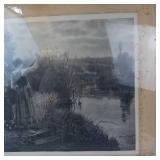 Daniel Ridgway Knight Hailing the Ferry Framed Print 25 X 20 Inches