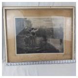 Daniel Ridgway Knight Hailing the Ferry Framed Print 25 X 20 Inches