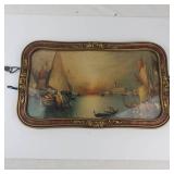 Vintage Richard Dey De Ribcowsky Traders in the Harbor of Venice Framed Print