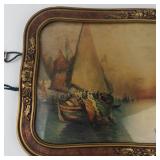 Vintage Richard Dey De Ribcowsky Traders in the Harbor of Venice Framed Print