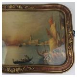 Vintage Richard Dey De Ribcowsky Traders in the Harbor of Venice Framed Print