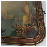 Vintage Richard Dey De Ribcowsky Traders in the Harbor of Venice Framed Print