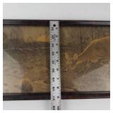 Vintage Framed Deer Wildlife Print Wall Art