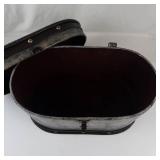 Vintage Oval Faux Crocodile Storage Boxes Set of 2