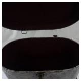 Vintage Oval Faux Crocodile Storage Boxes Set of 2