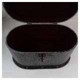 Vintage Oval Faux Crocodile Storage Boxes Set of 2