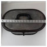 Vintage Oval Faux Crocodile Storage Boxes Set of 2