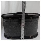Vintage Oval Faux Crocodile Storage Boxes Set of 2
