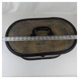 Vintage Oval Faux Crocodile Storage Boxes Set of 2