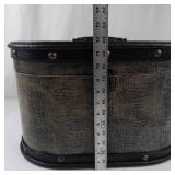 Vintage Oval Faux Crocodile Storage Boxes Set of 2