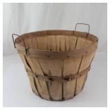 Vintage Wooden Bucket With Metal Handles