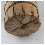 Vintage Wooden Bucket With Metal Handles