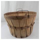 Vintage Wooden Bucket With Metal Handles