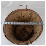 Vintage Wooden Bucket With Metal Handles