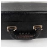 Vintage E.M.S.D. Black Briefcase With Green Lining