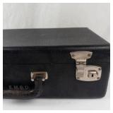 Vintage E.M.S.D. Black Briefcase With Green Lining