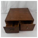 Vintage 2-drawer Wooden Card Catalog File Cabinet