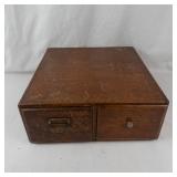 Vintage 2-drawer Wooden Card Catalog File Cabinet
