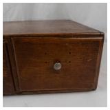 Vintage 2-drawer Wooden Card Catalog File Cabinet