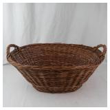 Vintage Handwoven Wicker Basket With Handles