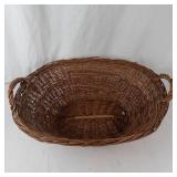 Vintage Handwoven Wicker Basket With Handles