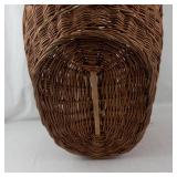 Vintage Handwoven Wicker Basket With Handles