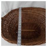Vintage Handwoven Wicker Basket With Handles